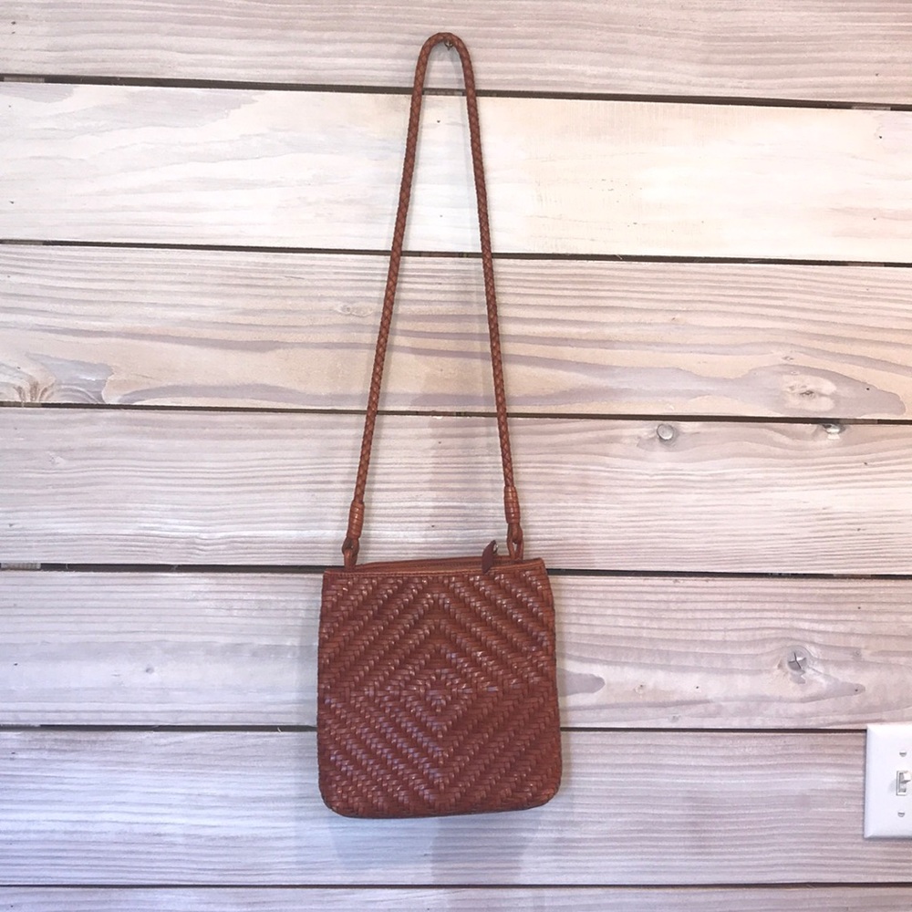 Fossil woven leather crossbody bag